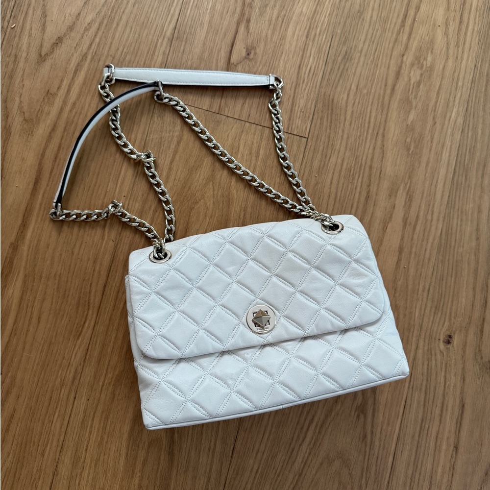 Kate Spade White Quilted Shoulder Bag